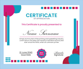 vector flat design modern certificate template