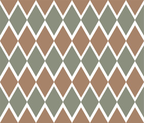 Vector seamless diamond earth tone pattern