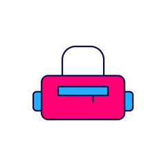 Filled outline Sport bag icon isolated on white background. Vector