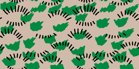 Abstract shape seamless pattern illustration. Modern minimalist art print background of curvy shapes.Fashion fabric, liquid texture design. 