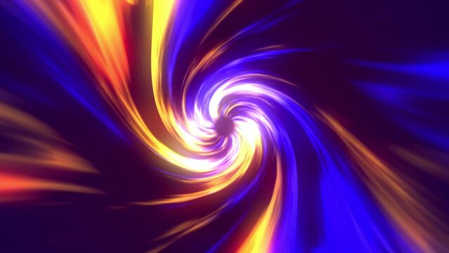 Speed of digital lights, neon glowing rays in motion into digital technologic tunnels. 3D animation.