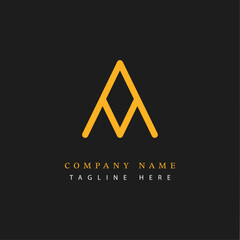 Letter AV logotype Monoline style, simple and elegant AV logo - Vector