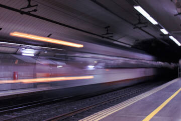 train in motion blur