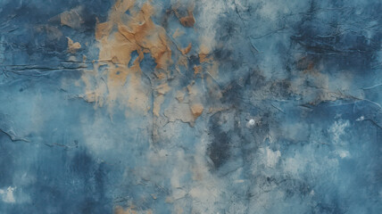 Old concrete wall with grainy texture in blue