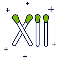 Filled outline Match stick icon isolated on white background. Match with fire. Matches sign. Vector