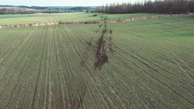 Aircraft an-26 accident on the field in Ukraine