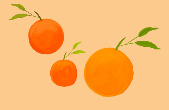Orange illustration pastel 