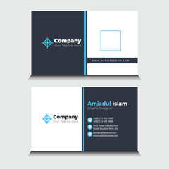 Modern creative white business card template corporate business card blue black and white