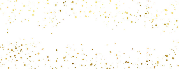 Gold sparkle luxury splatter border. Gold Foil Frame Gold brush stroke on transparent background.