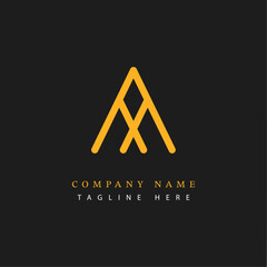Letter AX logotype Monoline style, simple and elegant AX logo - Vector