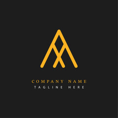 Letter AX logotype Monoline style, simple and elegant AX logo - Vector