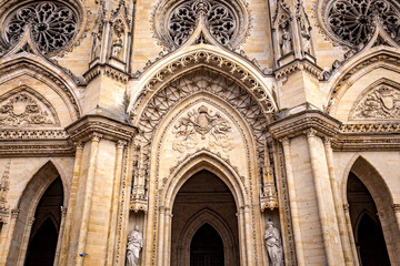 Fototapeta na wymiar Cathedral of the holy cross, Orleans, France, exteriors