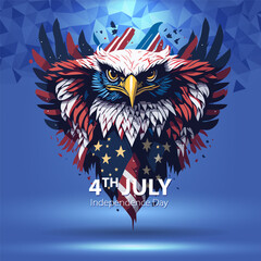 Illustration of American Eagle background design for independence veterans labor memorial day