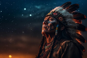 Indian Chief Man: A Symbol of Resilience and Unity Created by AI