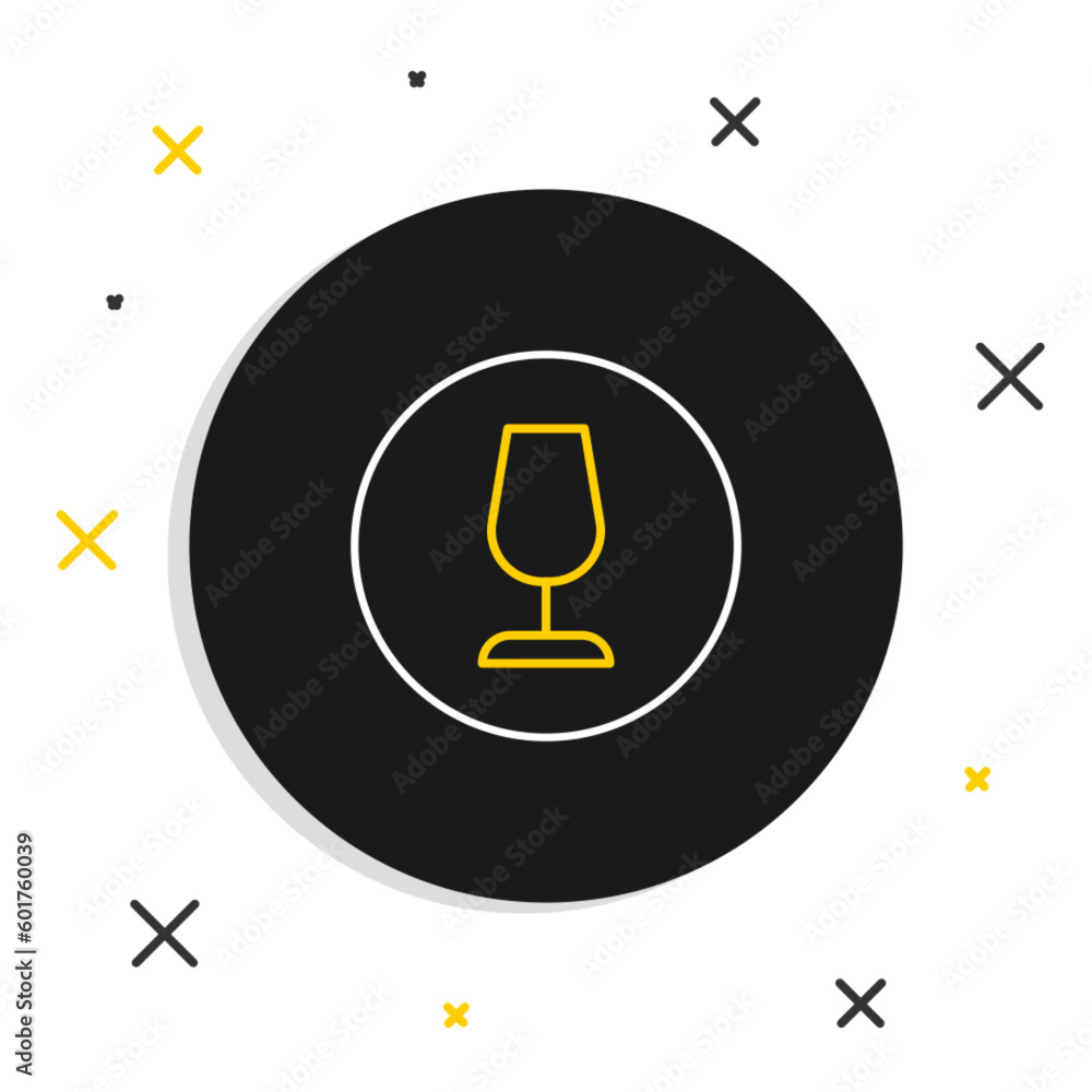 Poster line fragile broken glass symbol for delivery boxes icon isolated on white background. colorful outl