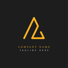 Letter AZ logotype Monoline style, simple and elegant AZ logo - Vector