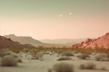 Minimalist desert scene