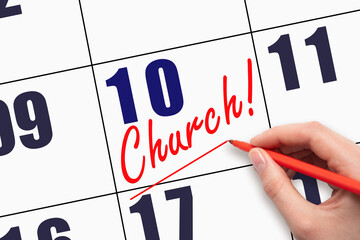 hand holding a calendar with a date
