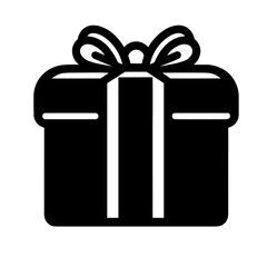 Generosity in Simplicity: Black Vector Icon of a Present