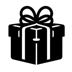 Delightful Present: Minimalist Black Vector Icon
