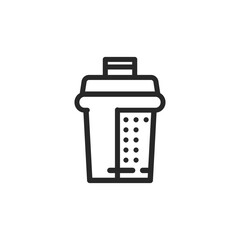 Water Filter Replacement Cartridge Icon: Vector Outline Editable Sign of a Spare Part for a Water Purification Pitcher.