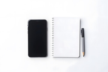 notebook and pen on white desk - generative ai