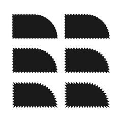 Zigzag Edge One Rounded Corner Rectangles