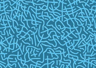  Abstract drawing drawn by hand with blue sloppy strokes of lines on a blue background .Seamless drawing.
