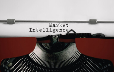 Text Market Intelligence typed on retro typewriter