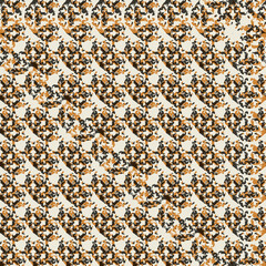 Geometry repeat pattern with texture cream background. Abstract damask orange,gray texture pattern. Geometry modern pattern with textures. 