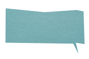 Blue paper speech bubble on transparent background