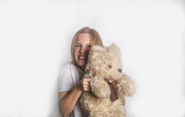 Young girl with teddy bear