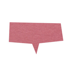 Pink paper speech bubble on transparent background - obrazy, fototapety, plakaty