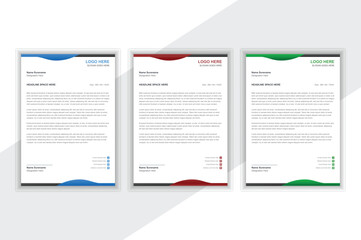 Simple and elegant professional letterhead design in three colors.