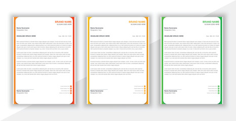 Modern letterhead template in creative concept.