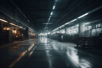 Fototapeta na wymiar Scene at the manufacturing facility. Generative AI