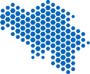 hexagon shape of belgium map.