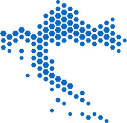 hexagon shape of croatia map.