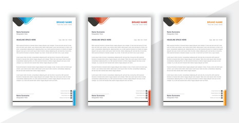 Unique and elegant professional letterhead vector template.