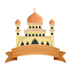islamic mosque with banner