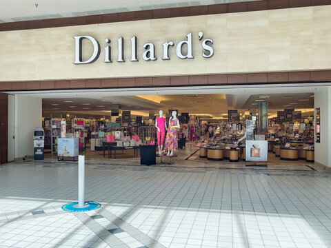 PORT CHARLOTTE, FLORIDA USA - MAY 12, 2023 : Dillards retail department store mall entrance sign.