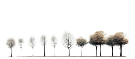 panorama of trees, set of trees