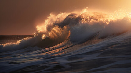wave in the sunset
