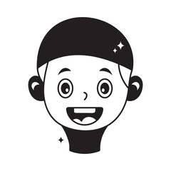 Boy doodle vector outline icon. EPS 10 file