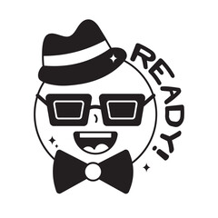 Ready doodle vector outline icon. EPS 10 file