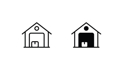 Warehouse icon design with white background stock illustration