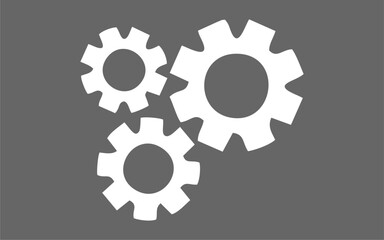 Cogwheel gear mechanism vector settings icon, Accessories icon template editable color. Tooth symbol vector sign isolated on white background.