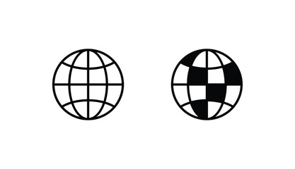 Globe icon design with white background stock illustration