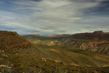 Mountain ranges in the Cederberg with a cloudscape looking like a painting