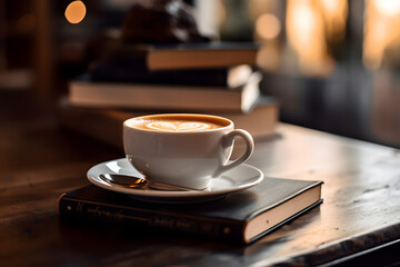 Enjoying a cup of coffee while reading a good book - generative ai